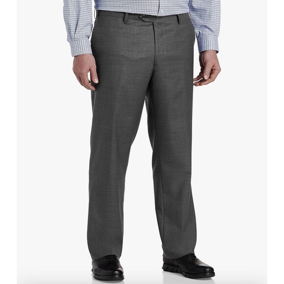Shaquille O’Neal XLG Gray Plaid Men's Stretch Classic Fit Suit Pants 46W-32L - Picture 1 of 12